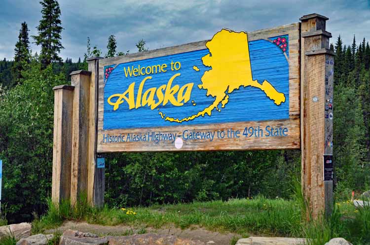 alaska welcome sign
