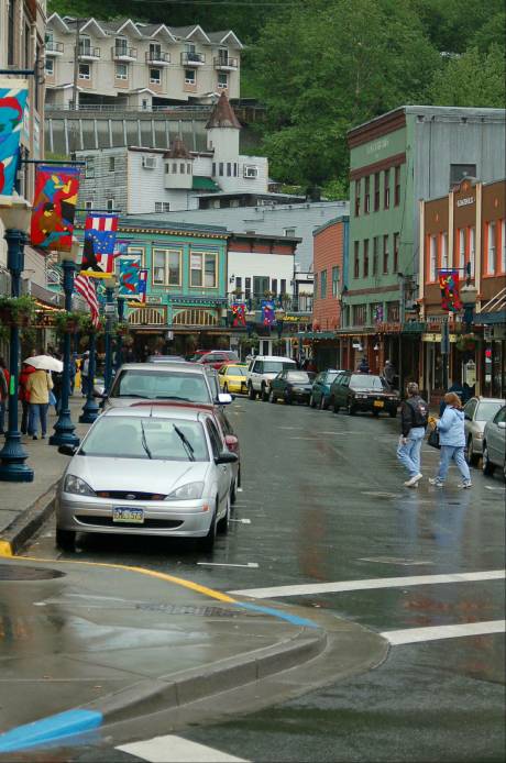 Juneau street, raining