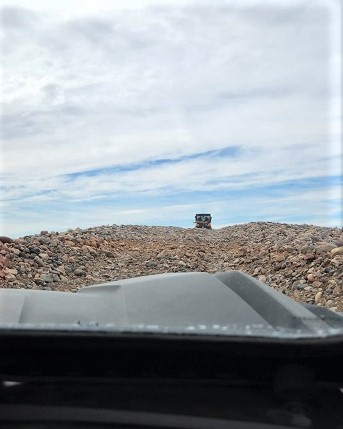 buggy on rock pile