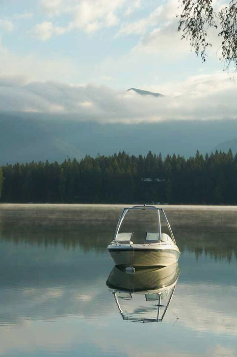 sunrise on lake five