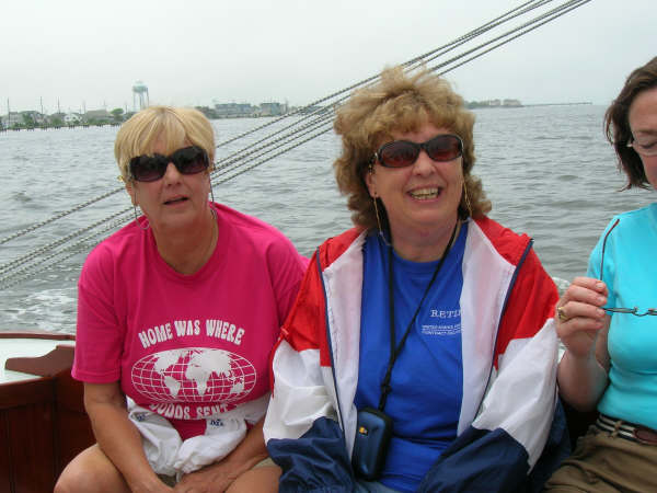 diane and donna on the sailboat