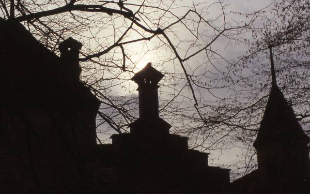 castle in silhouette