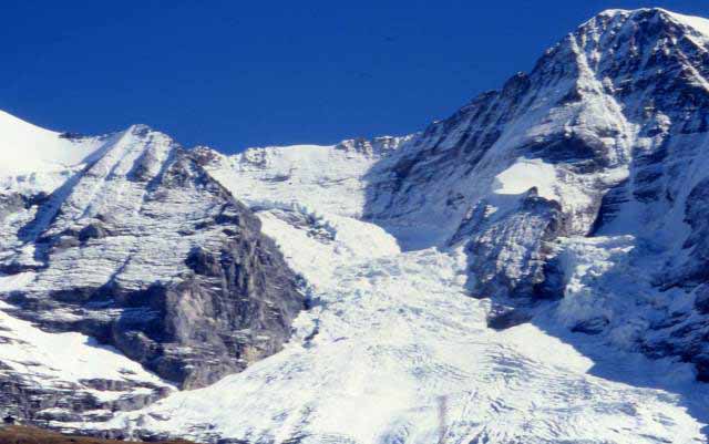 the towering glacial mountain