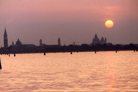 sunset over the grand canal