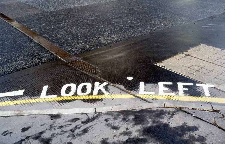 look left street sign