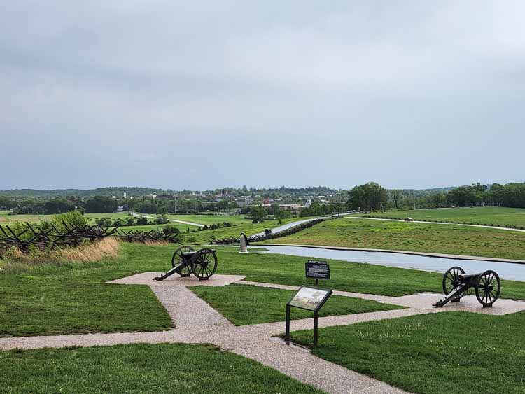 overlooking the battlefield